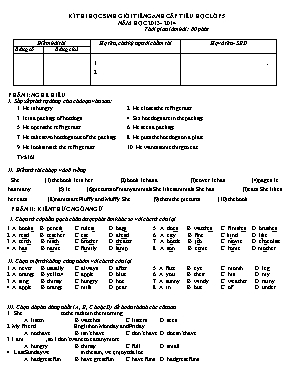 Đề và đáp án thi chọn học sinh giỏi Tiếng anh lớp 5 - Năm học 2013-2014